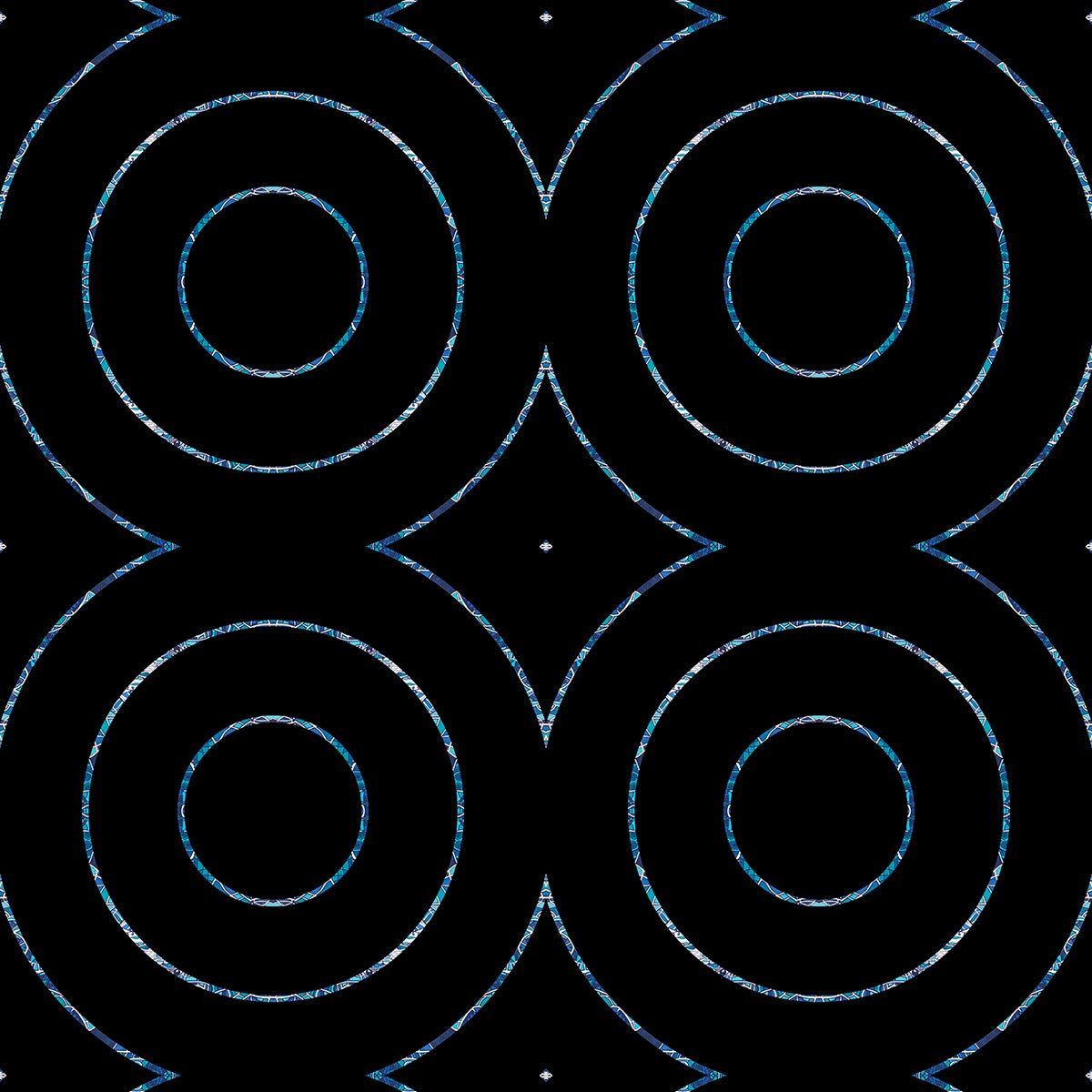 Badetuch • dezente Kreise – blau, schwarz - Wonderwazek