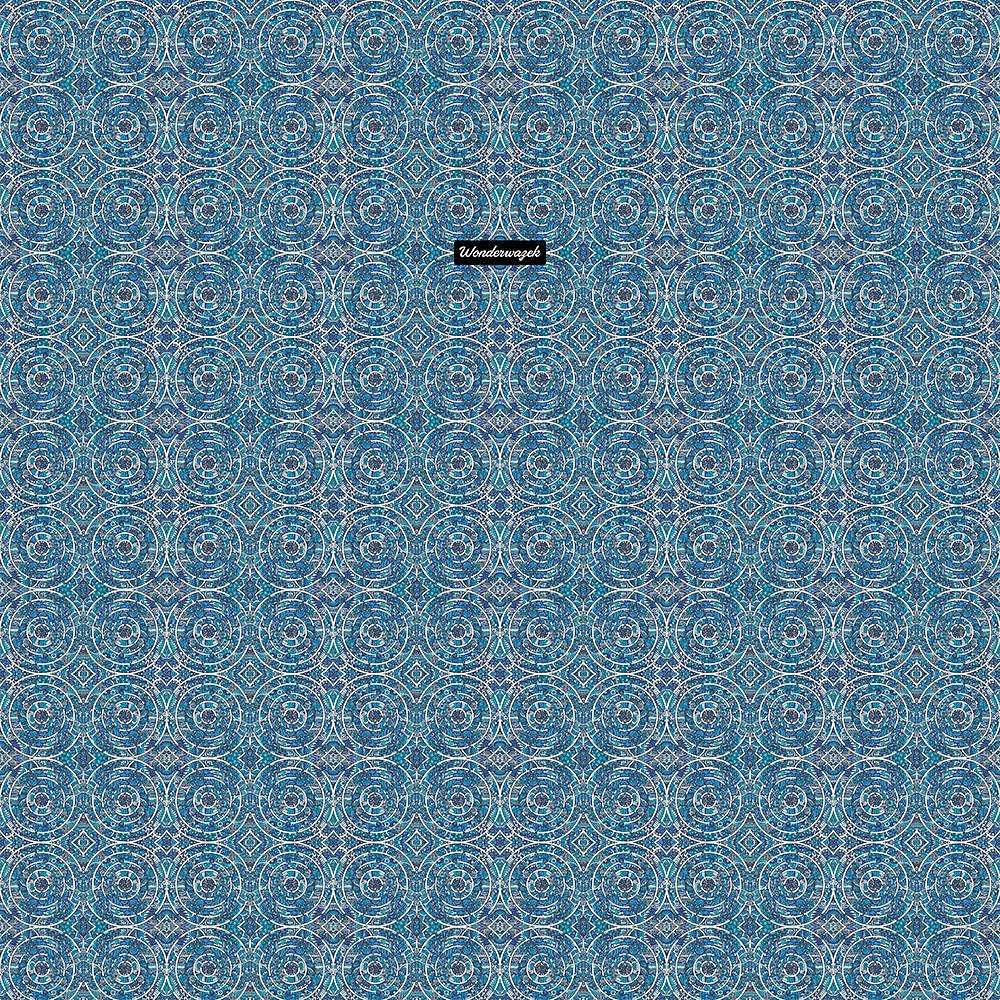Badetuch • Kreiswelle – Variation 3, blau, weiß - Wonderwazek