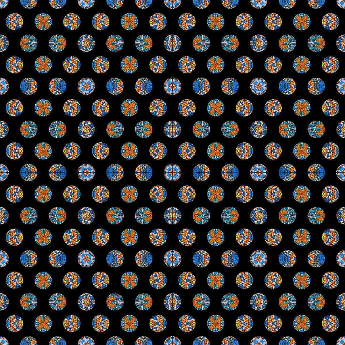 Decke • Blankas Blumen – Punkte, blau, orange, schwarz - Wonderwazek