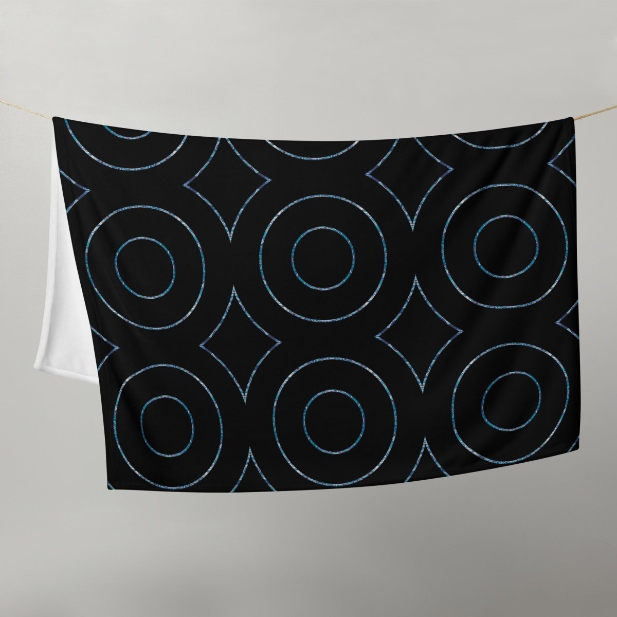 Decke • dezente Kreise – blau, schwarz - Wonderwazek