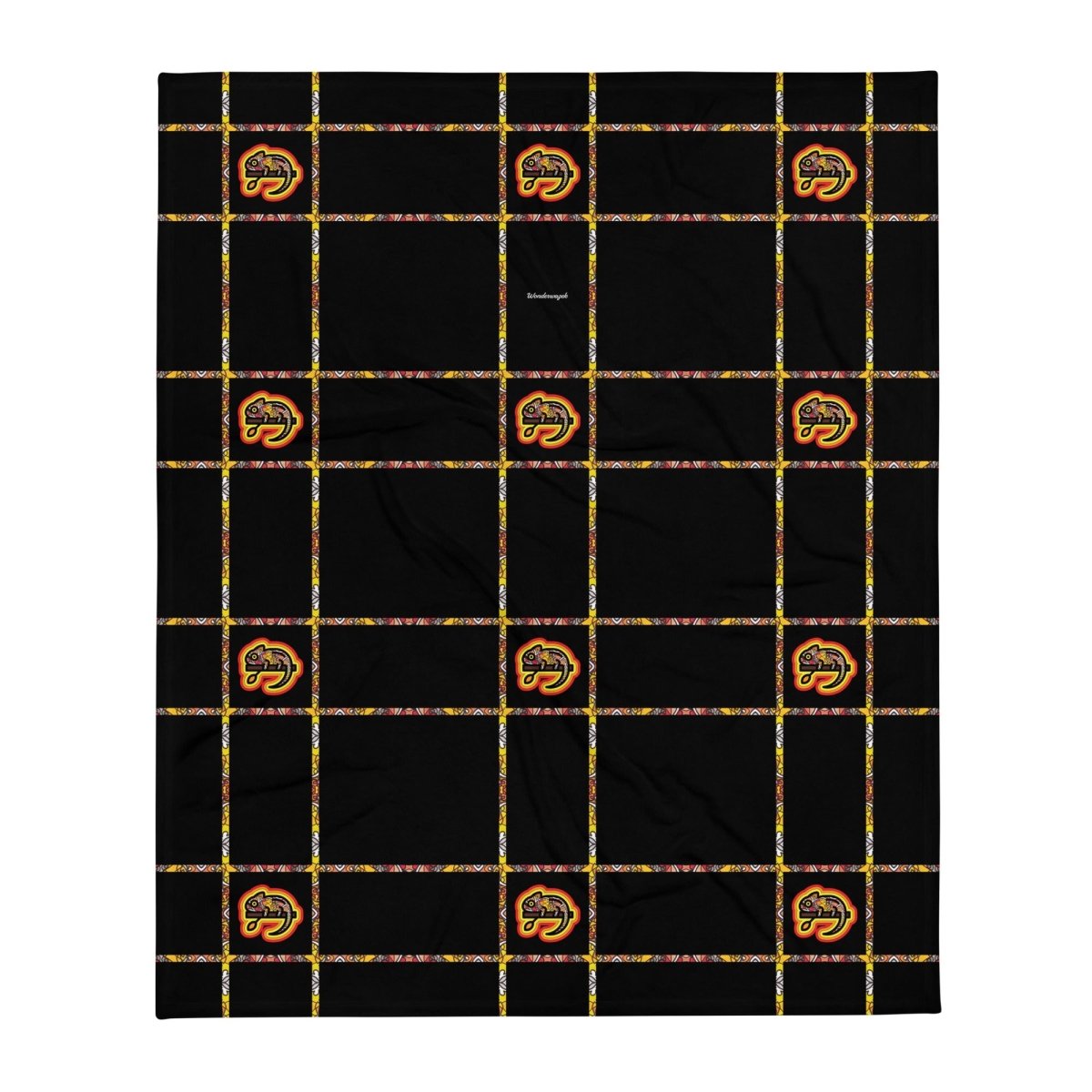 Decke • dezente Linien, Chamäleons – orange, schwarz - Wonderwazek