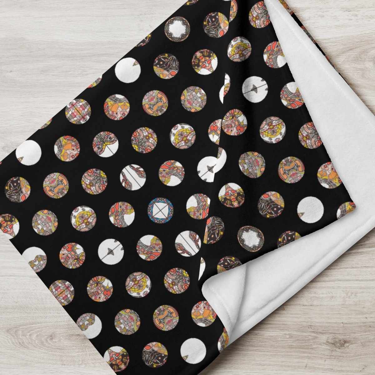 Decke • Kinderspiel – Punkte, grau, orange, schwarz - Wonderwazek
