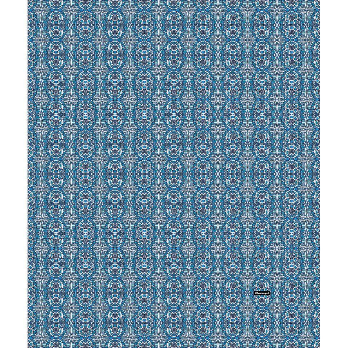 Decke • Kreiswelle – Variation 2, blau, weiß - Wonderwazek