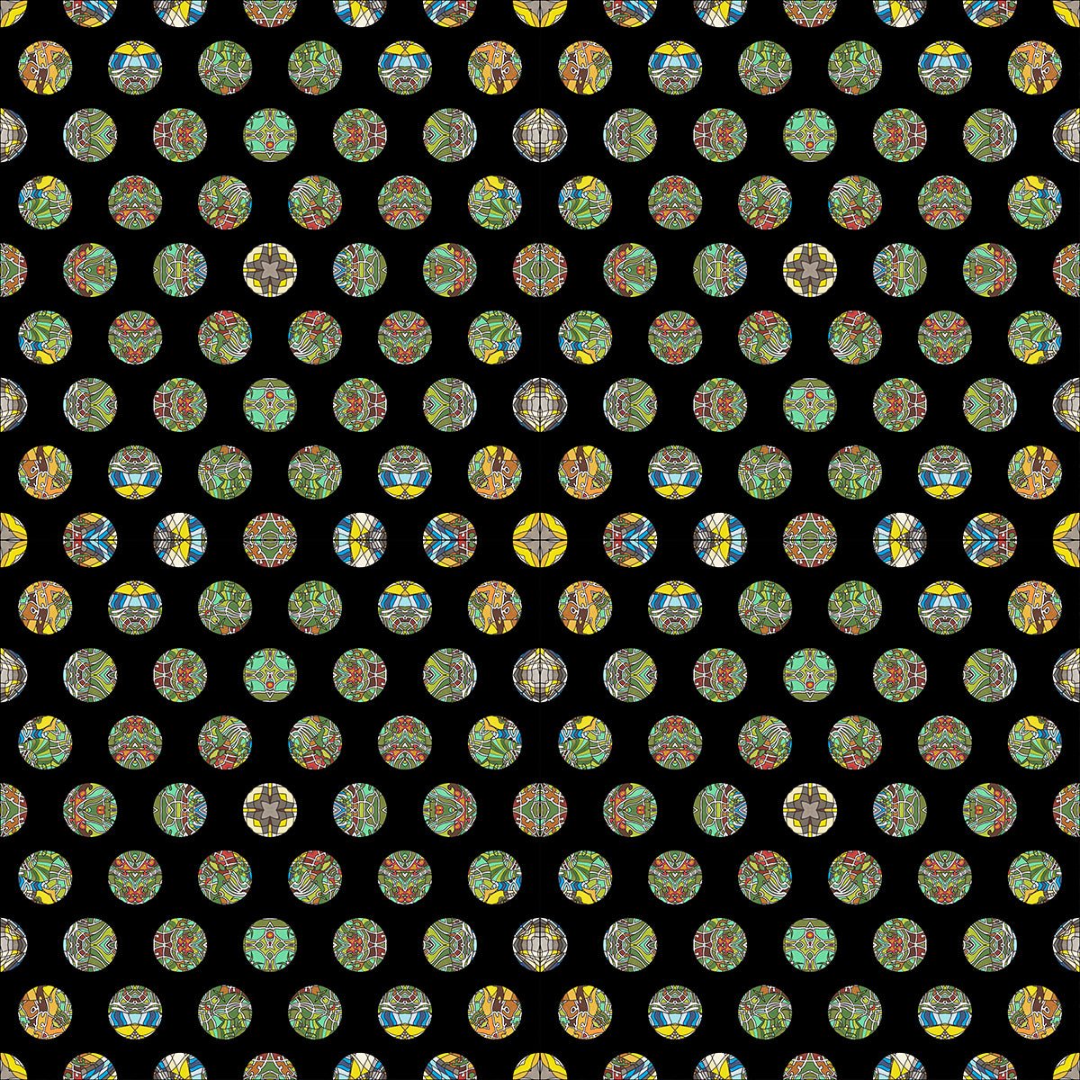 Decke • Madeira – Punkte, gelb, grün, schwarz - Wonderwazek