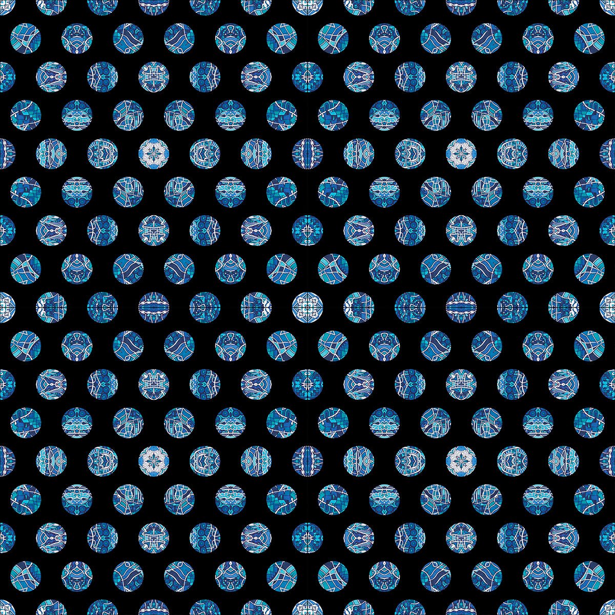 Decke • Wassergeister – Punkte, blau, schwarz, weiß - Wonderwazek