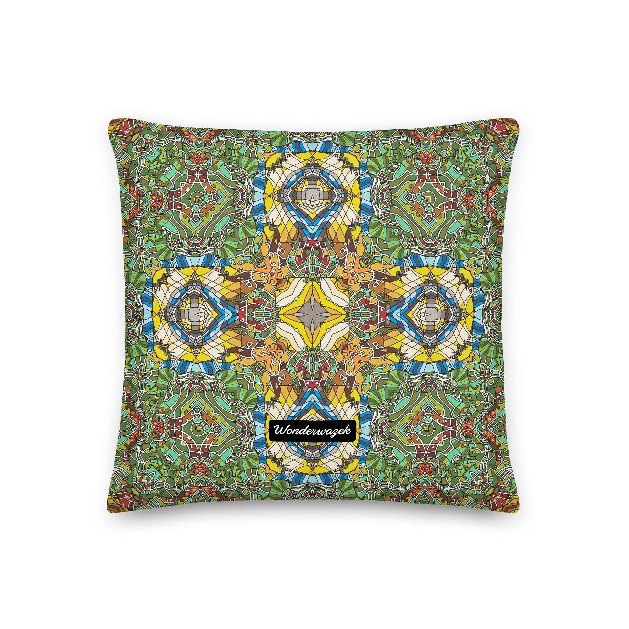 Kissen • Madeira – Kaleidoskop 1, blau, gelb, grün - Wonderwazek