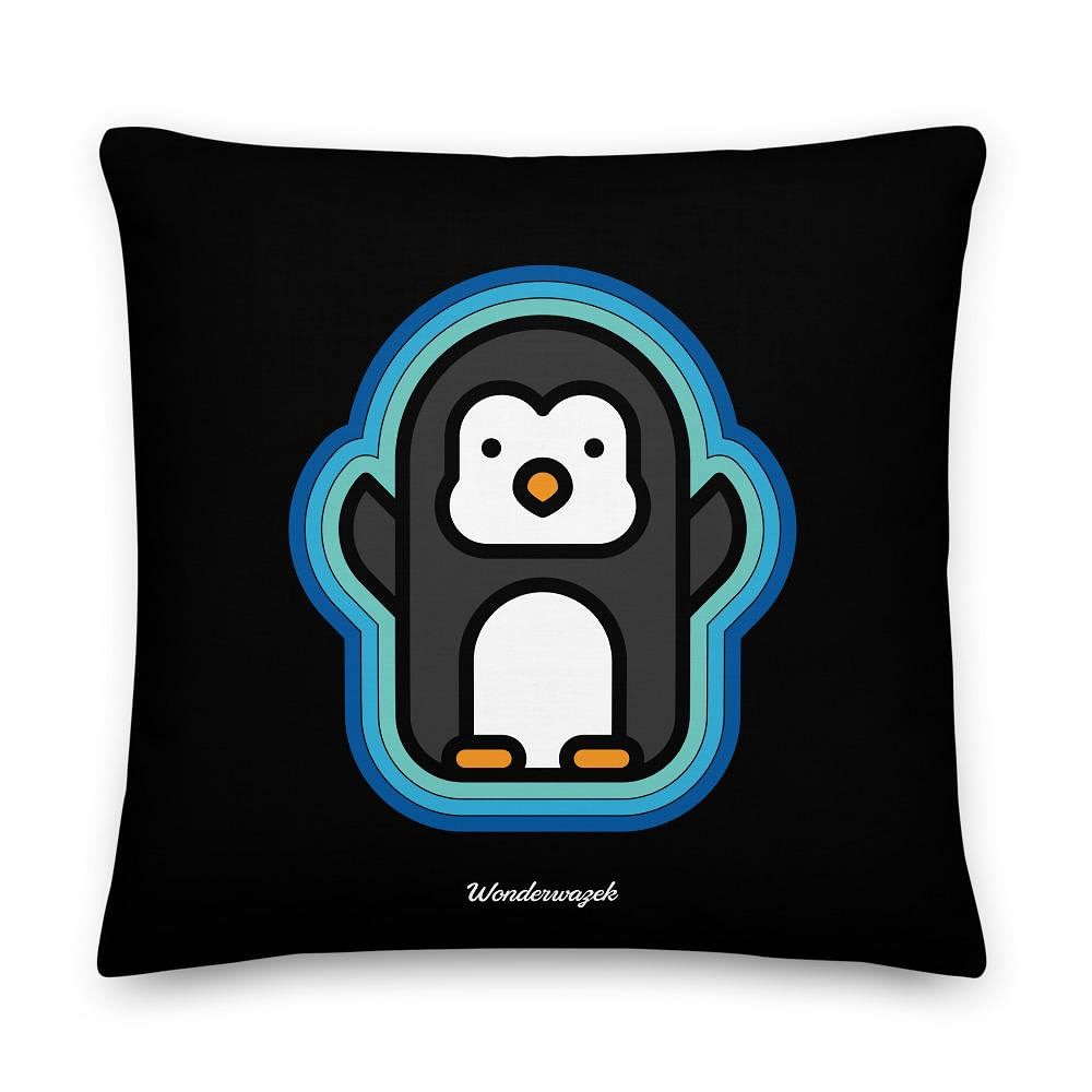 Kissen • Pinguin – blau, schwarz - Wonderwazek