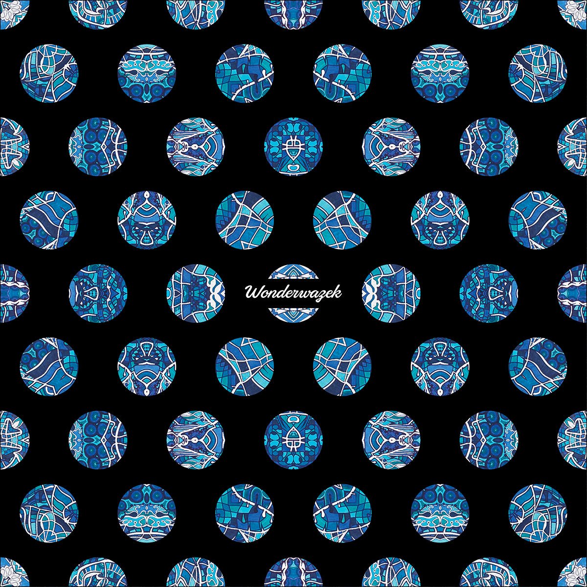 Kissen • Wassergeister – Punkte, blau, schwarz, weiß - Wonderwazek