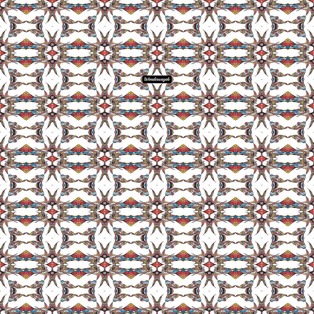 Badetuch • Fakir – Variation 2, blau, grau, rot, weiß - Wonderwazek