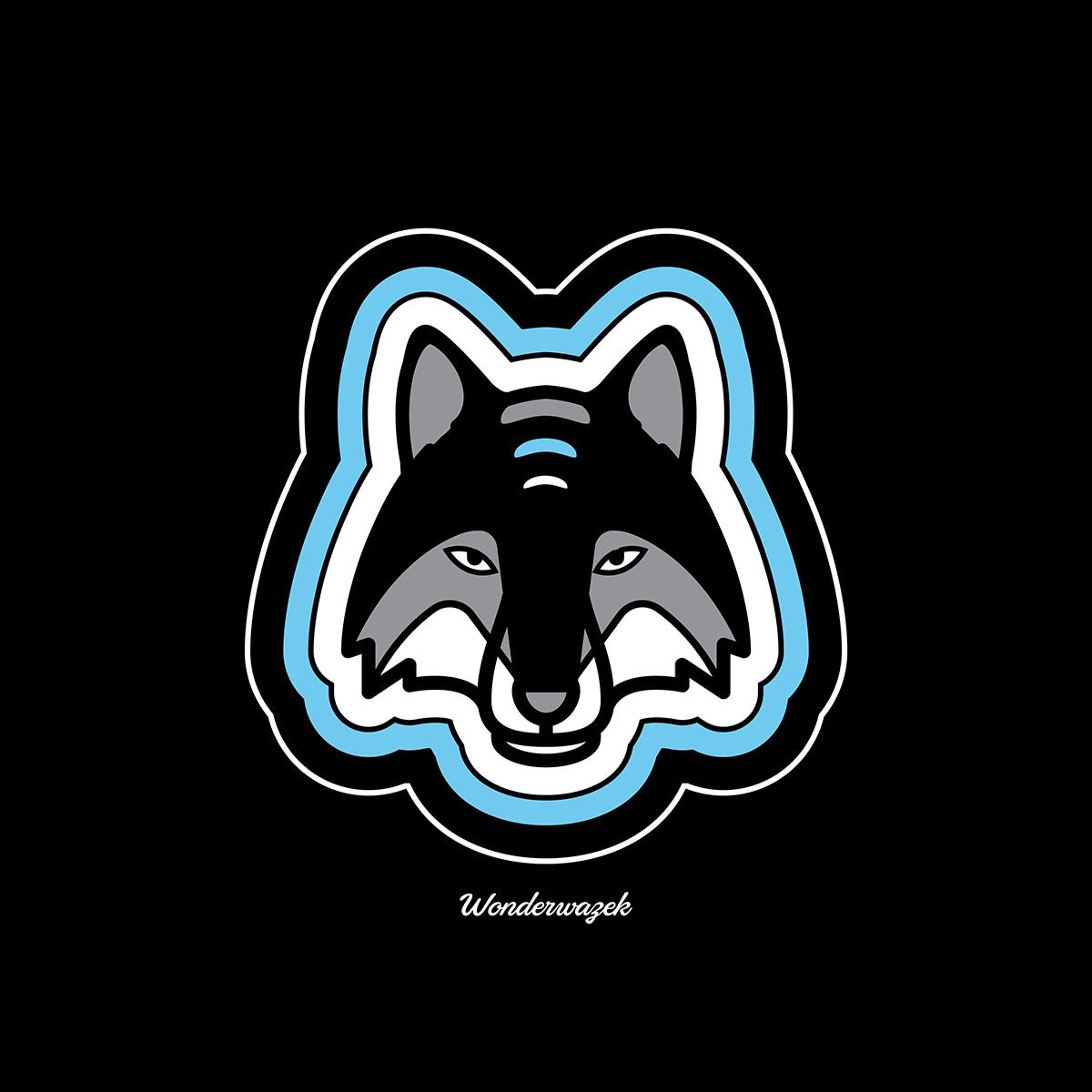 Laptoptasche • einsamer Wolf – blau, schwarz