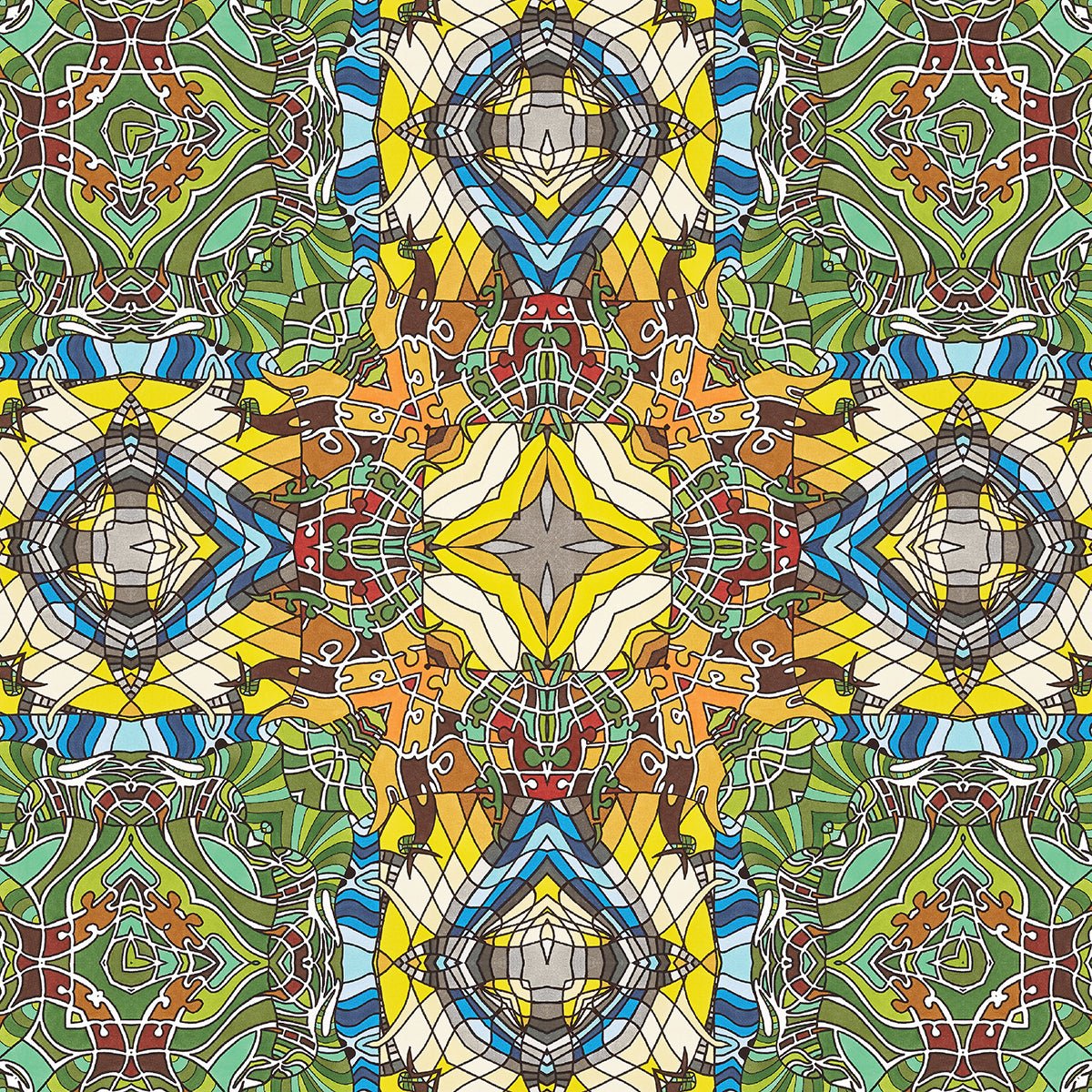 Leinwand • Madeira – Kaleidoskop, blau, gelb, grün