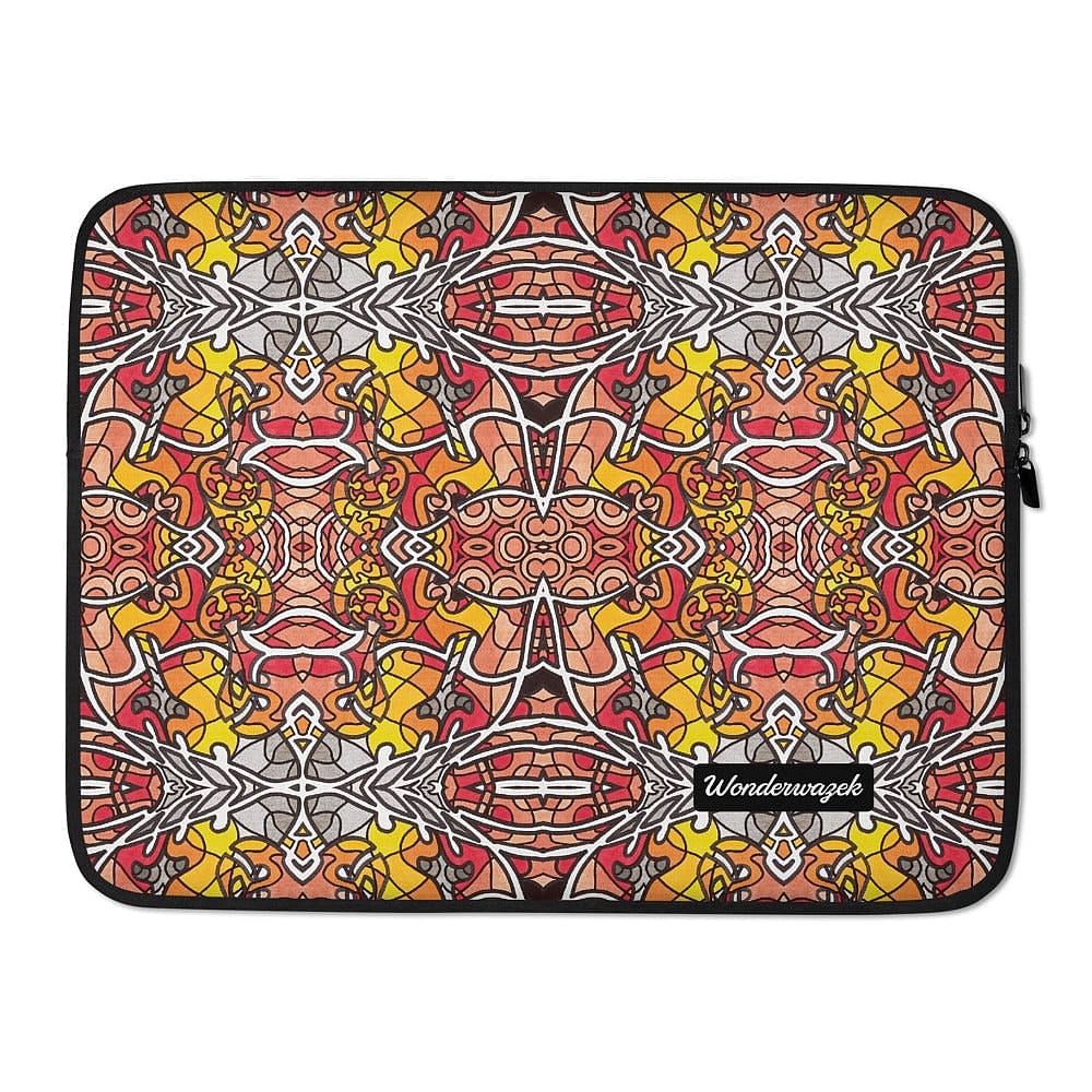 Laptophülle • Vincent – Variation 1, gelb, grau, orange, rot - Wonderwazek