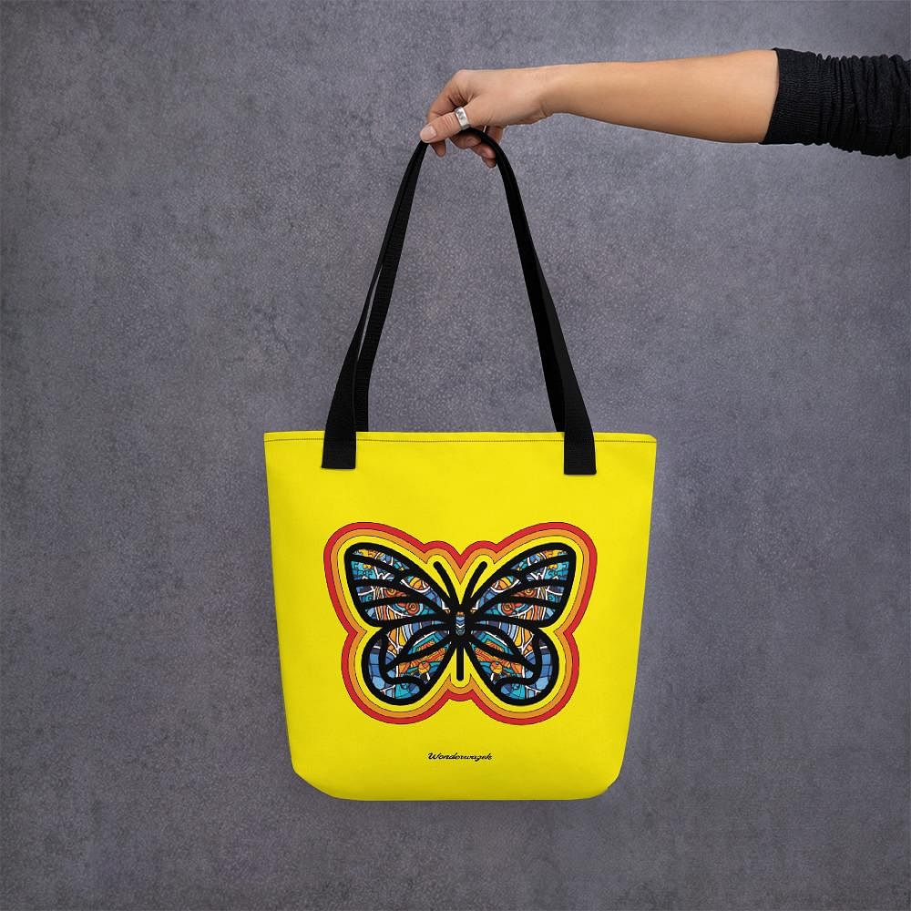 Einkaufstasche • Schmetterling – gelb - Wonderwazek
