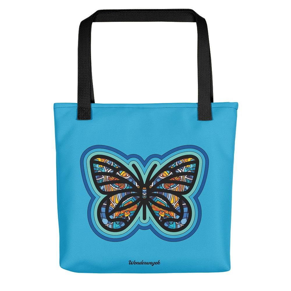 Einkaufstasche • Schmetterling – blau - Wonderwazek