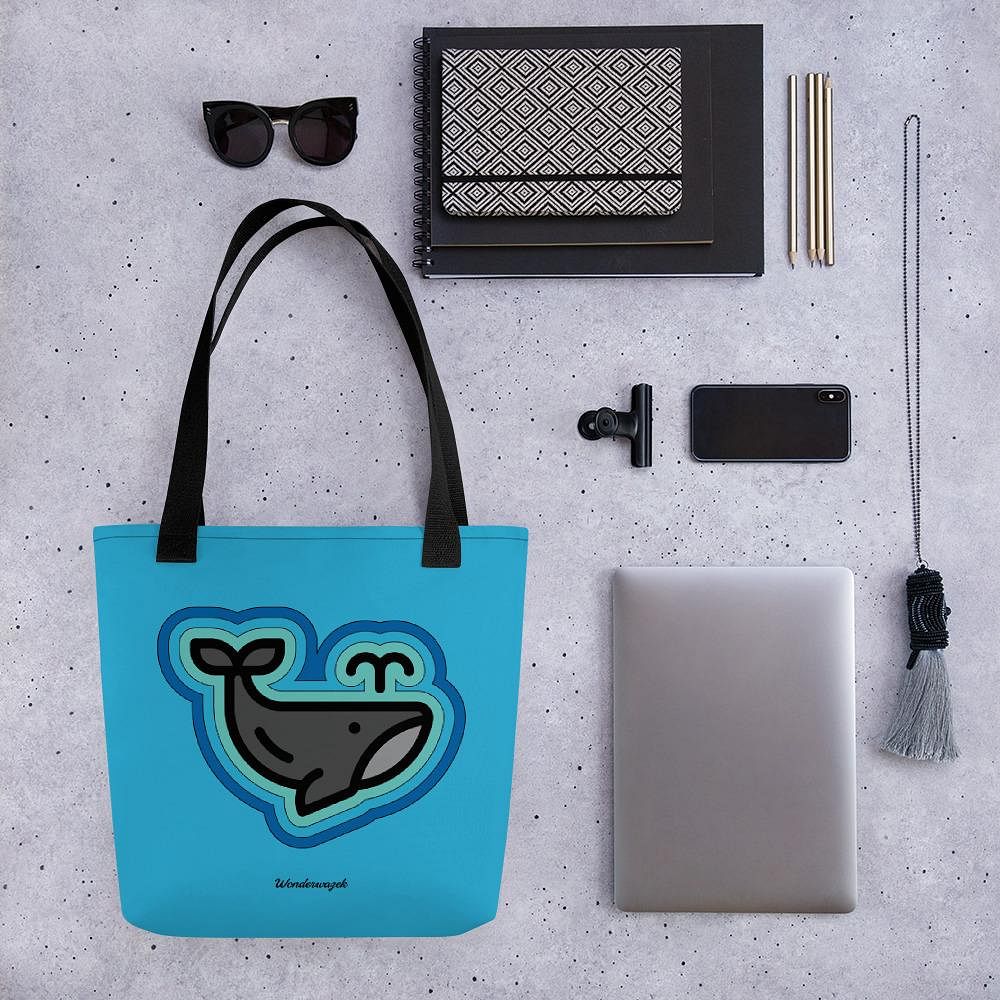 Einkaufstasche • Wal – blau, grau - Wonderwazek