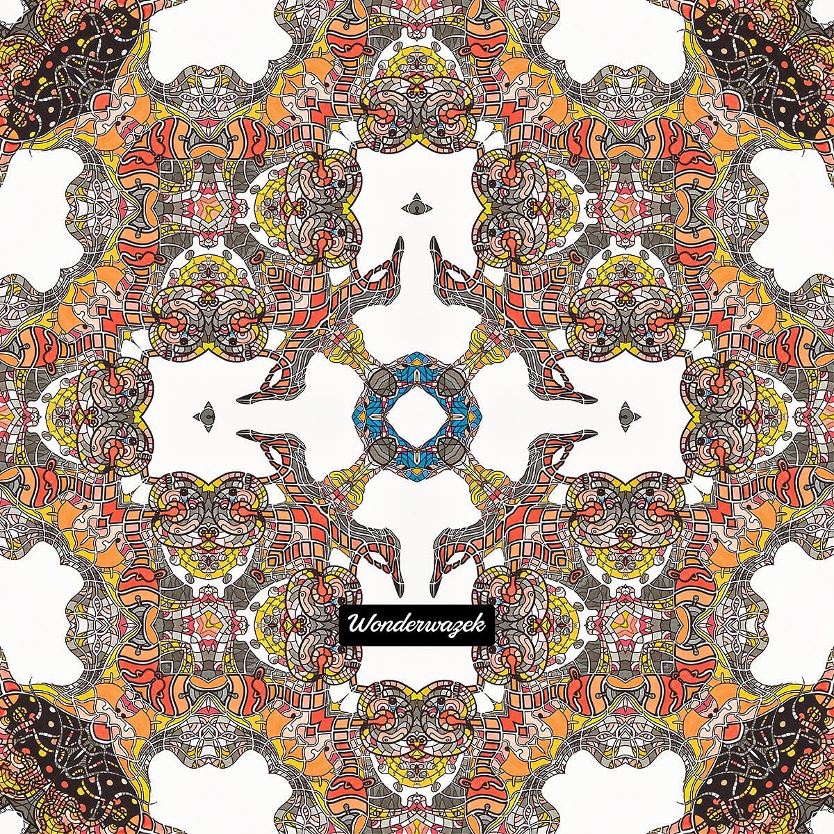 Strandtasche • Kinderspiel – Kaleidoskop 1, grau, orange - Wonderwazek