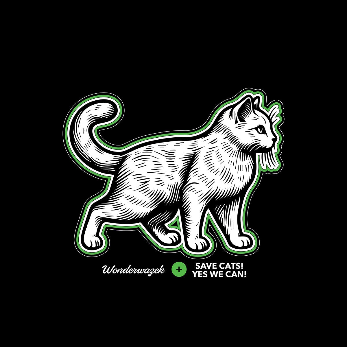 Kissen • Edition Tierschutz – grün, schwarz - Wonderwazek