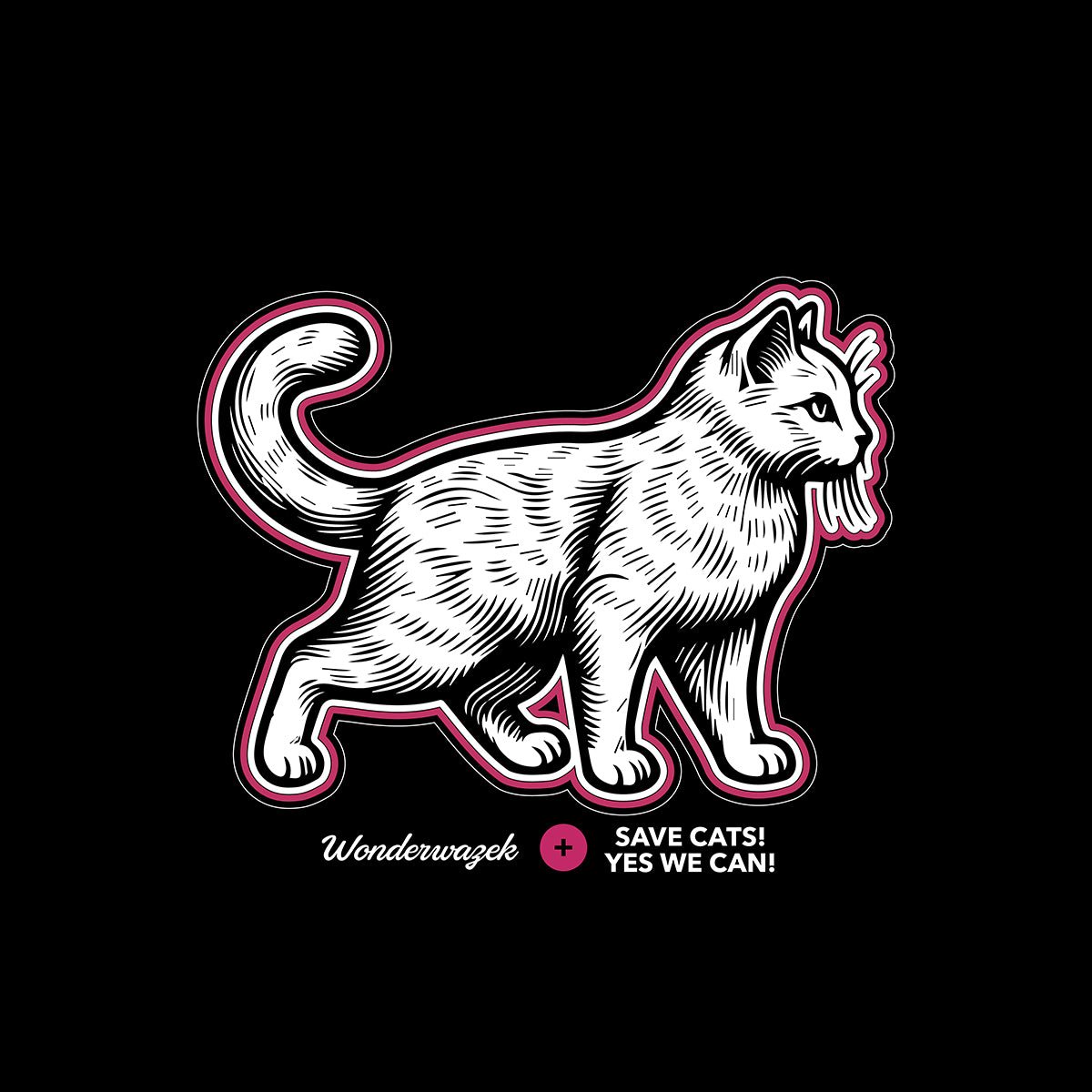 Kissen • Edition Tierschutz – pink, schwarz - Wonderwazek
