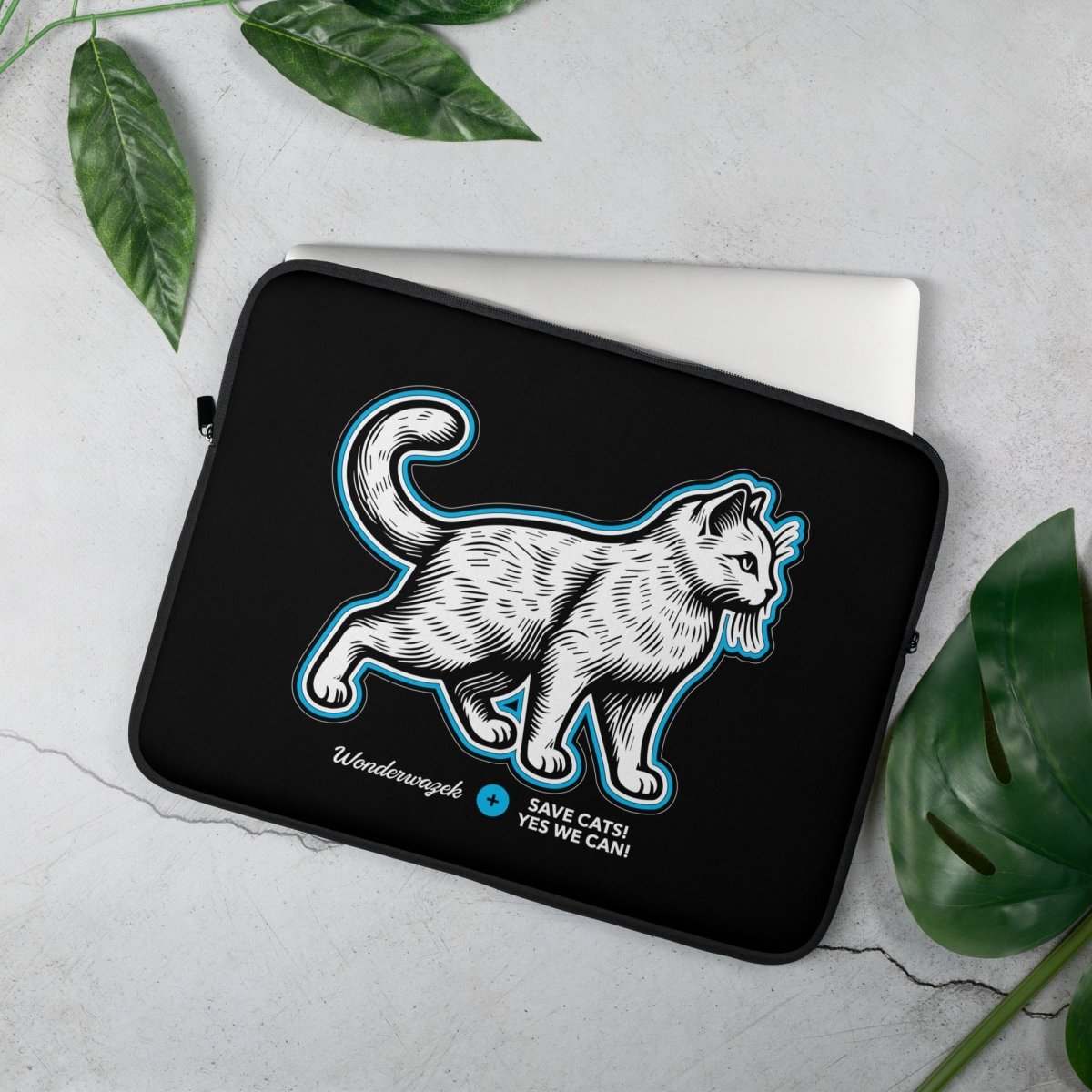 Laptoptasche • Edition Tierschutz – blau, schwarz - Wonderwazek