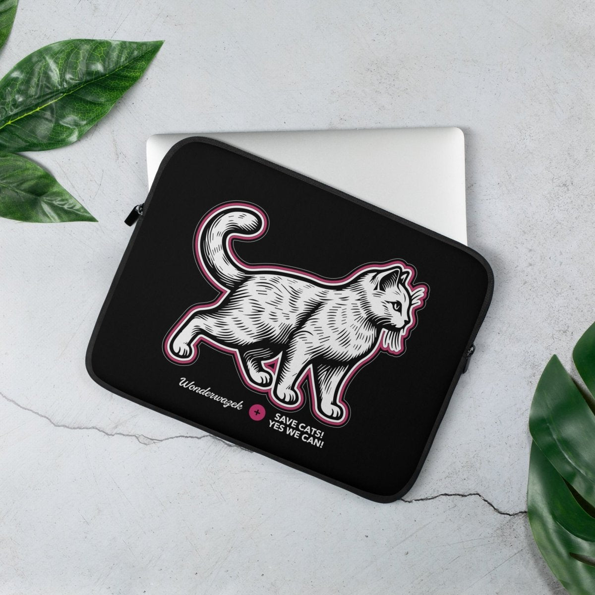 Laptoptasche • Edition Tierschutz – pink, schwarz - Wonderwazek