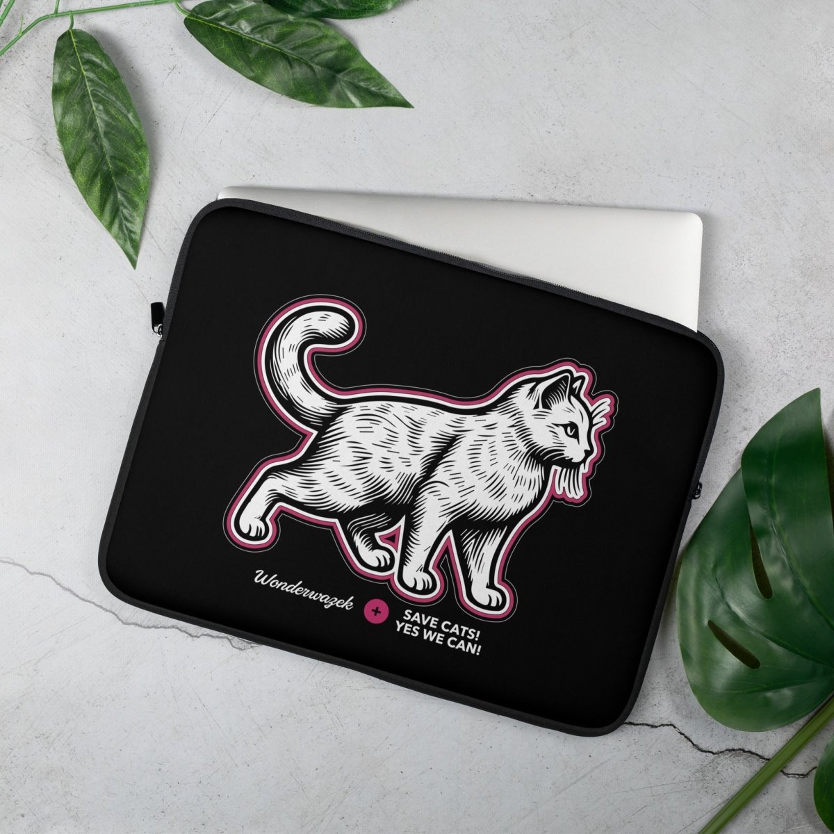 Laptoptasche • Edition Tierschutz – pink, schwarz - Wonderwazek