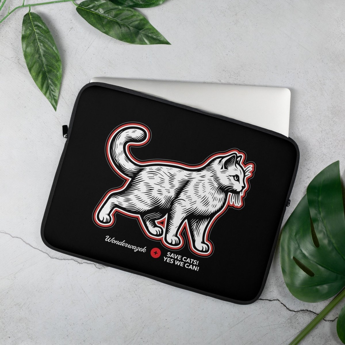 Laptoptasche • Edition Tierschutz – rot, schwarz - Wonderwazek