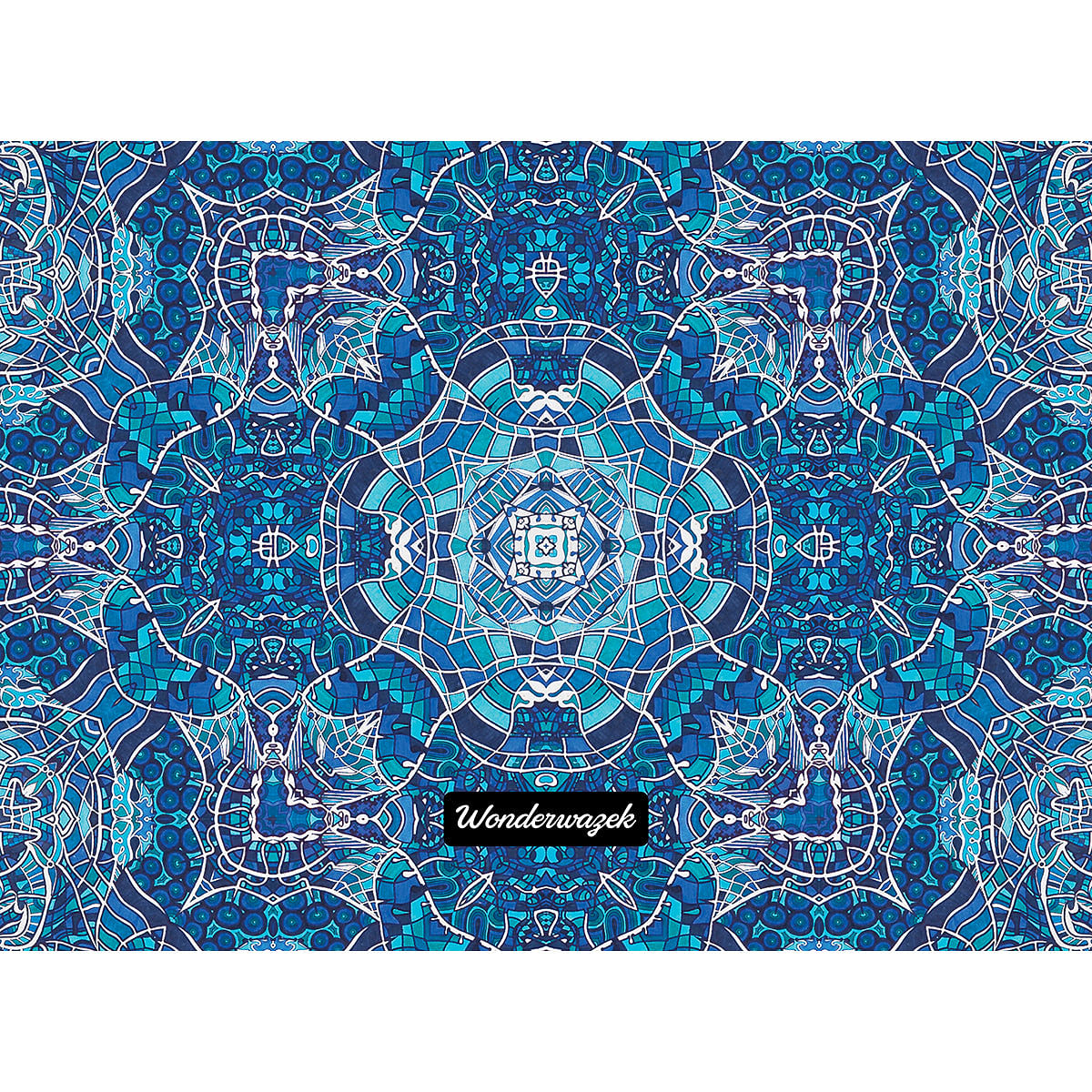 Laptoptasche • Wassergeister – Kaleidoskop 1, blau, weiß - Wonderwazek