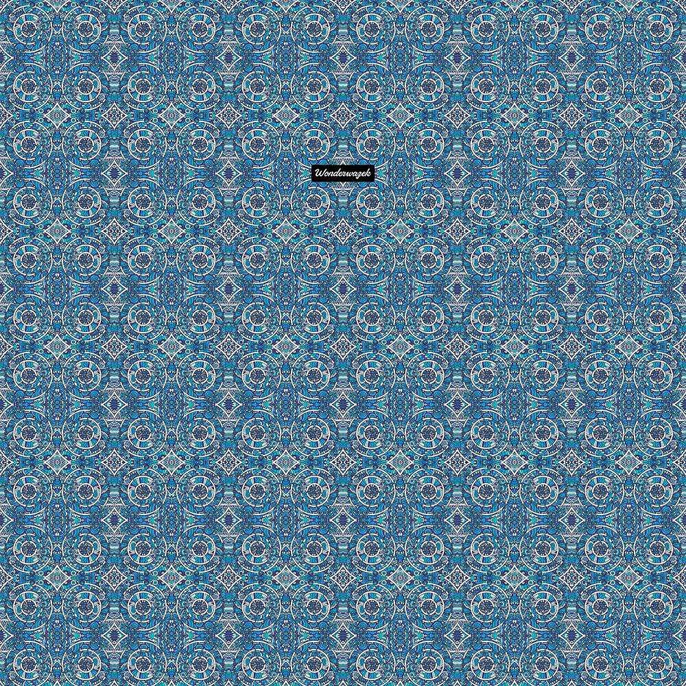 Badetuch • Kreiswelle – Variation 1, blau, weiß - Wonderwazek