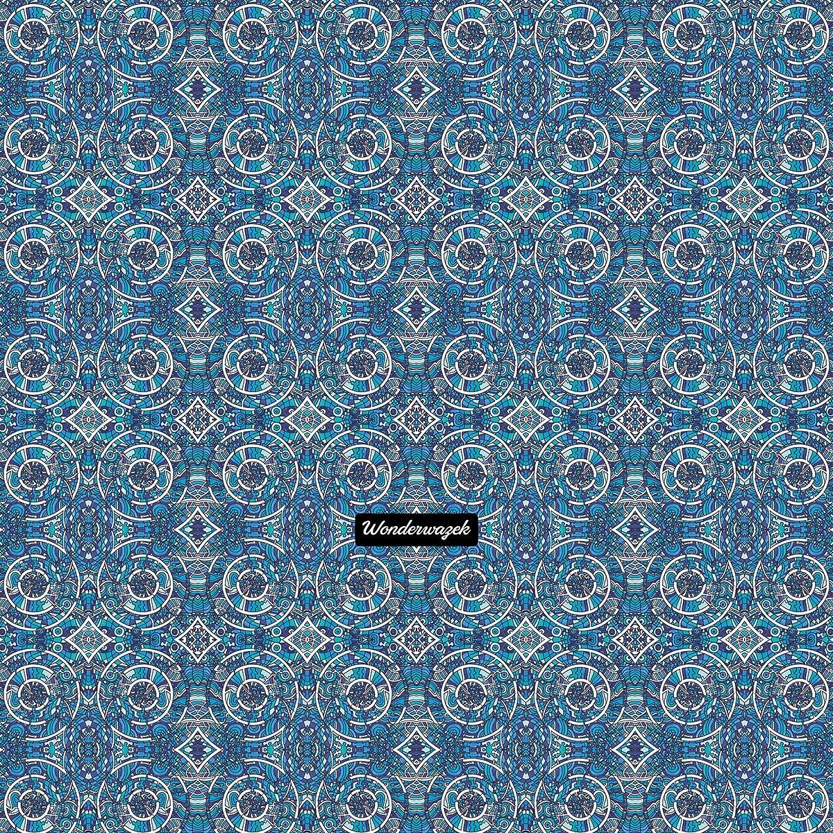 Strandtasche • Kreiswelle – Variation 1, blau, weiß - Wonderwazek