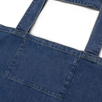 Bio - Jeanstasche • kunterbuntes Chamäleon – bestickt, blau - Wonderwazek