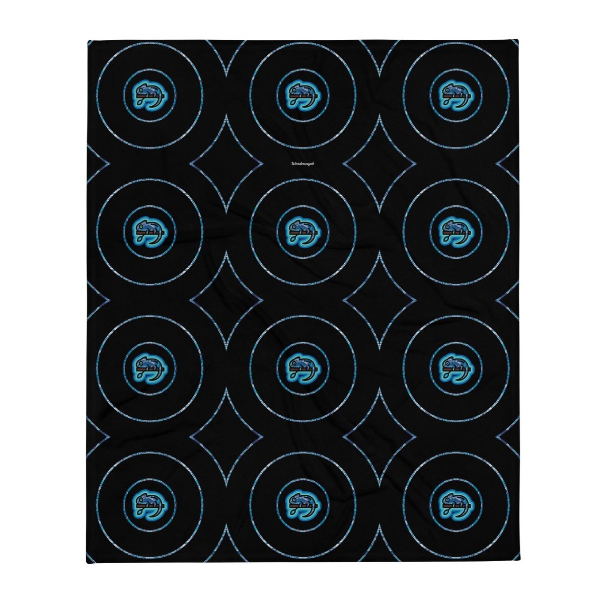 Decke • dezente Kreise, Chamäleons – blau, schwarz - Wonderwazek