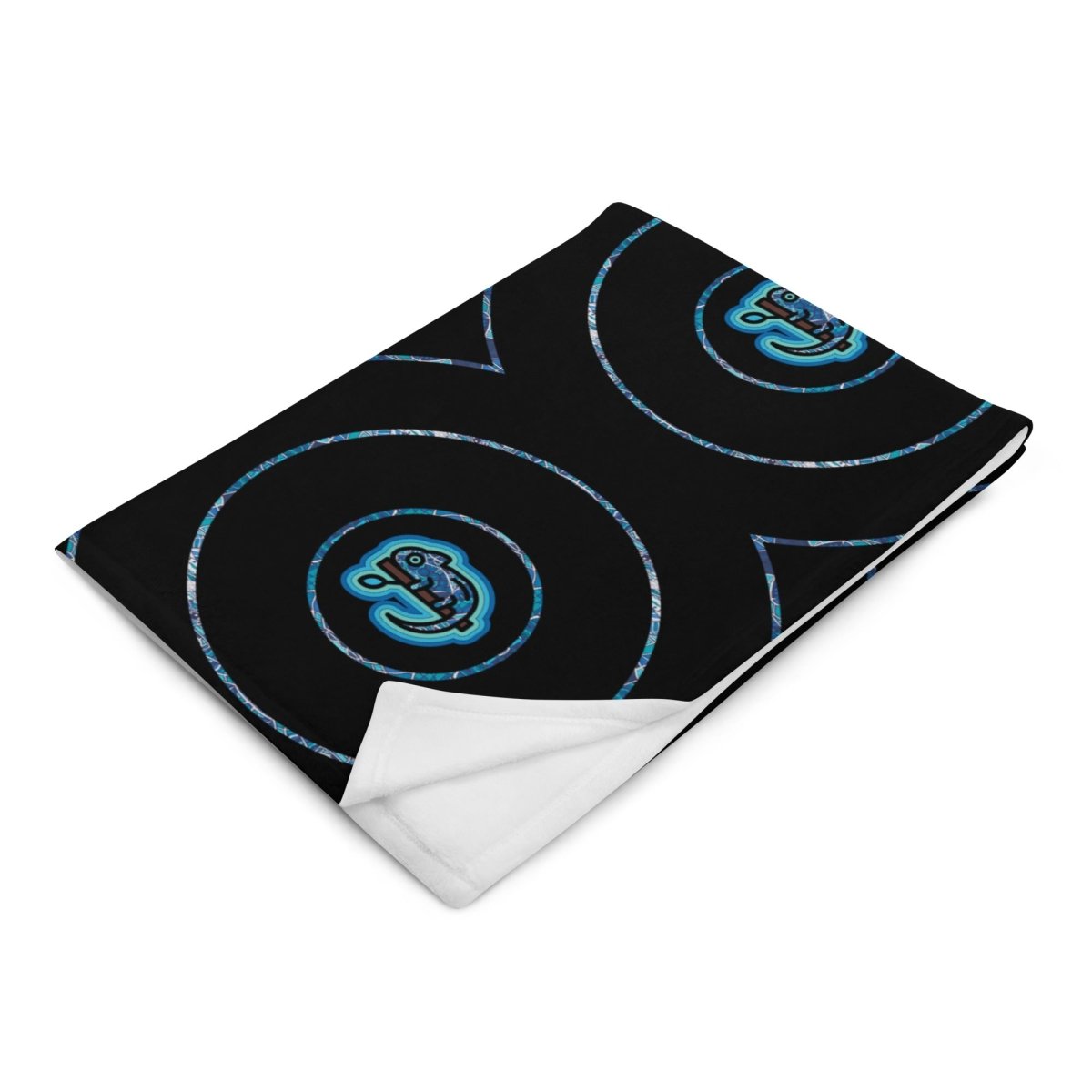 Decke • dezente Kreise, Chamäleons – blau, schwarz - Wonderwazek
