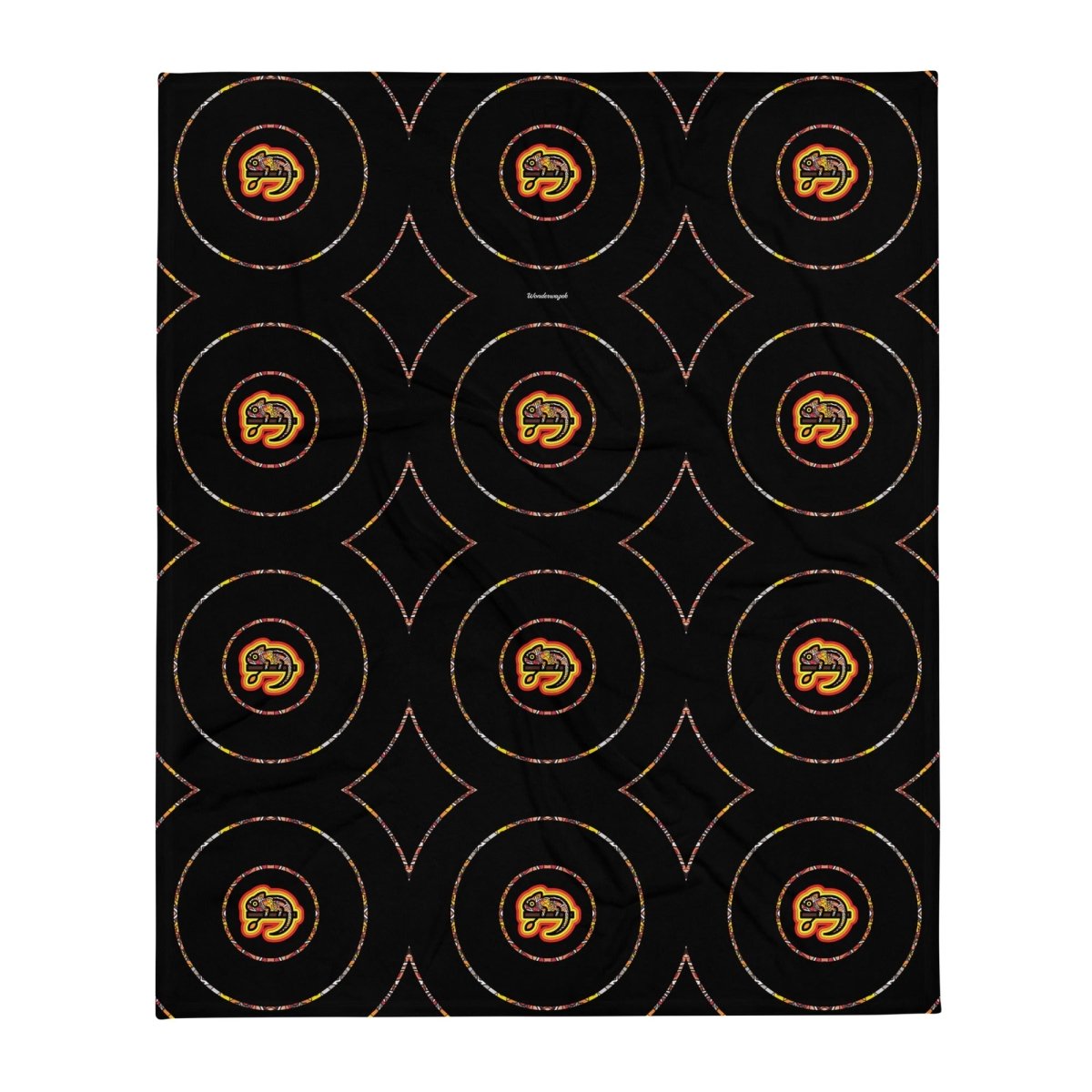 Decke • dezente Kreise, Chamäleons – orange, schwarz - Wonderwazek