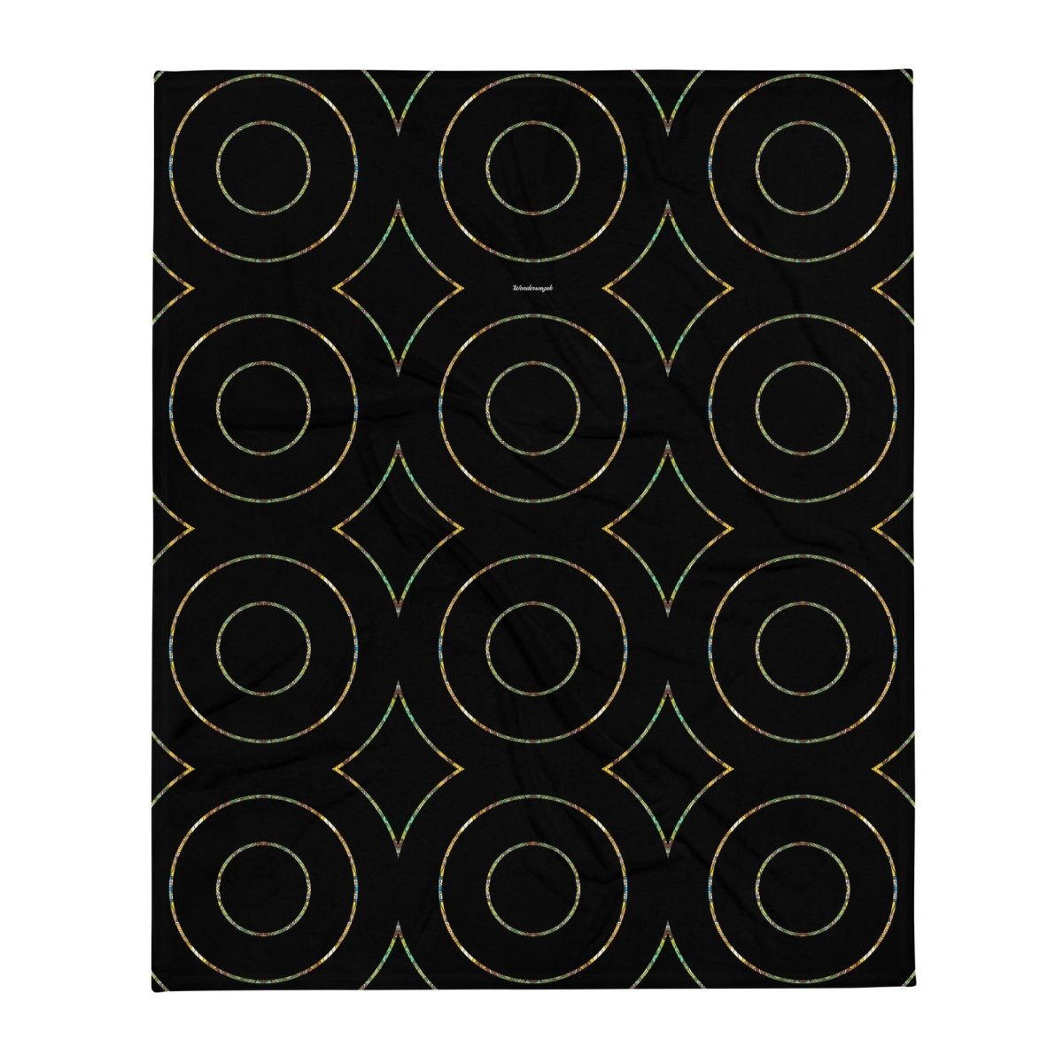 Decke • dezente Kreise – grün, schwarz - Wonderwazek