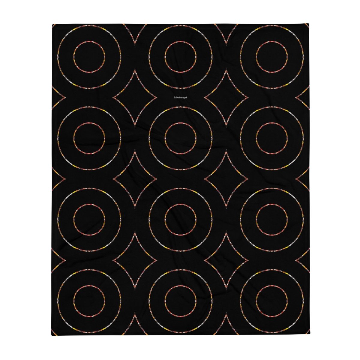 Decke • dezente Kreise – orange, schwarz - Wonderwazek