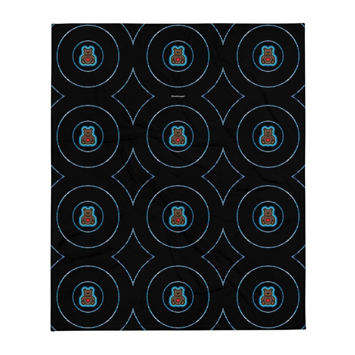 Decke • dezente Kreise, Teddys – blau, schwarz - Wonderwazek