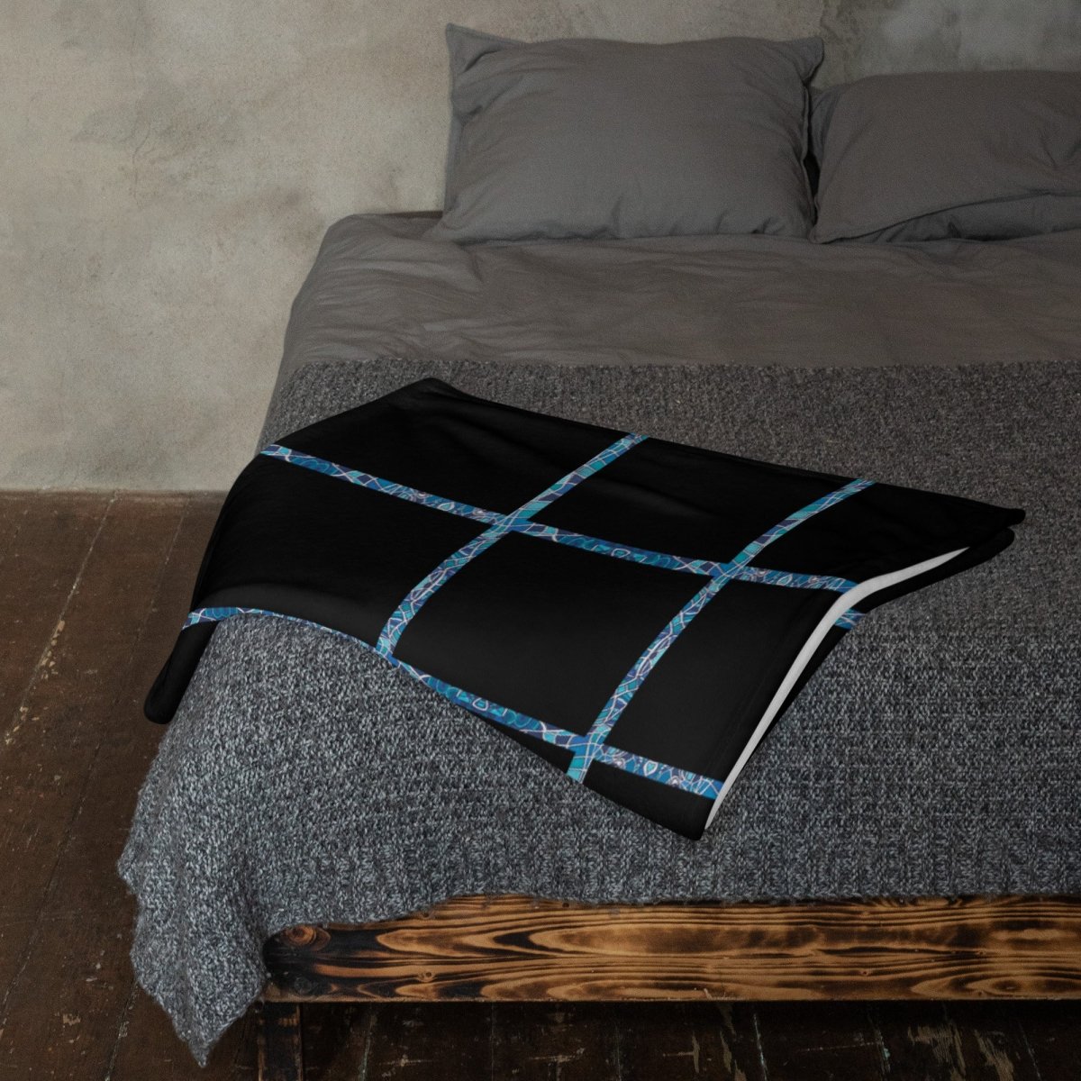 Decke • dezente Linien – blau, schwarz - Wonderwazek