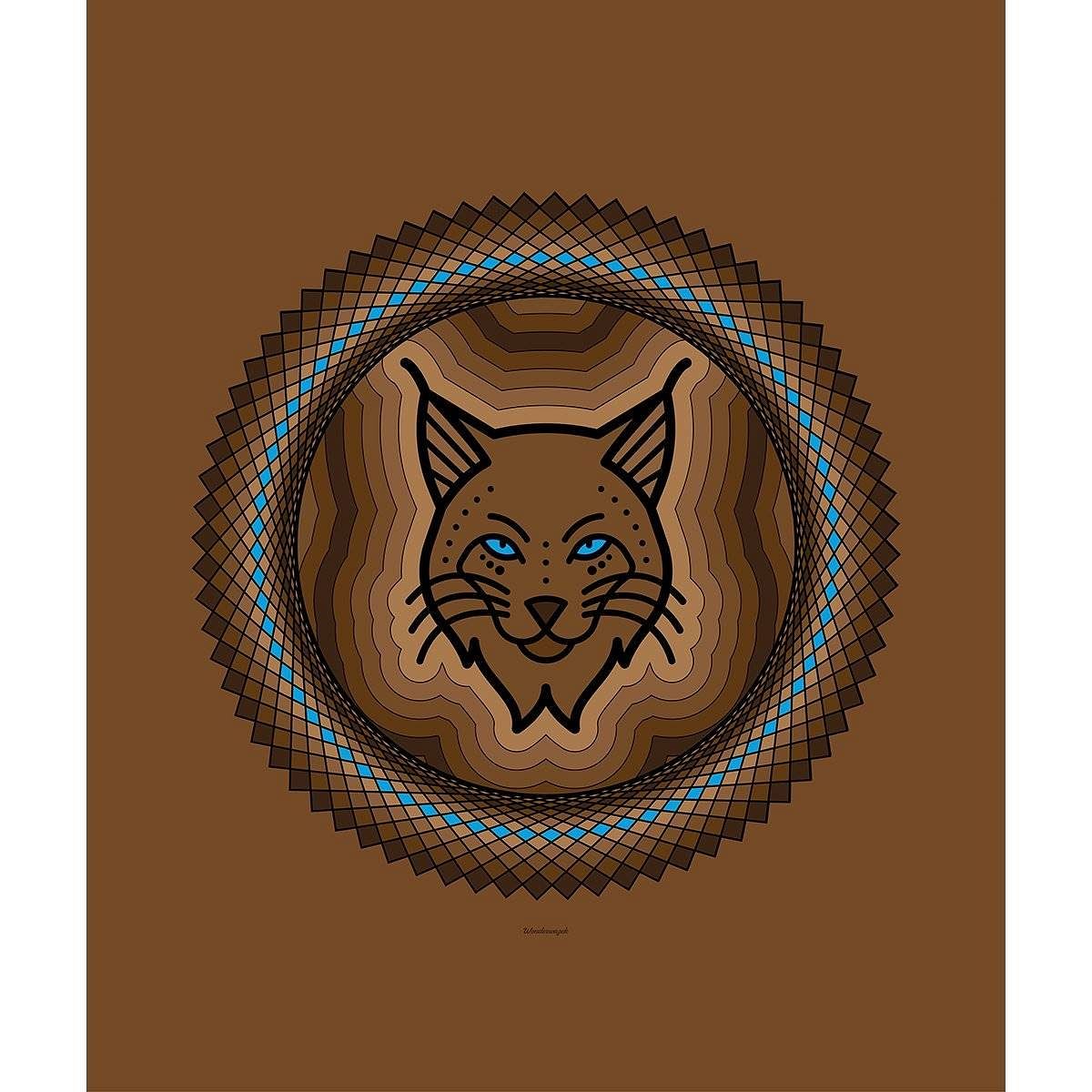 Decke • Tribal Luchs – blau, braun - Wonderwazek