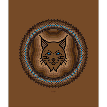 Decke • Tribal Luchs – blau, braun - Wonderwazek