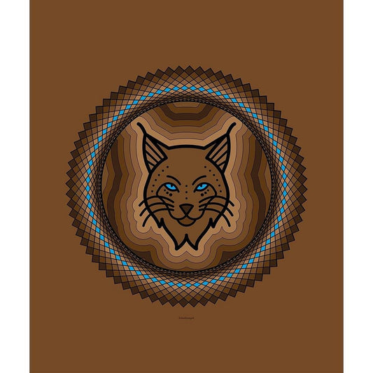 Decke • Tribal Luchs – blau, braun - Wonderwazek