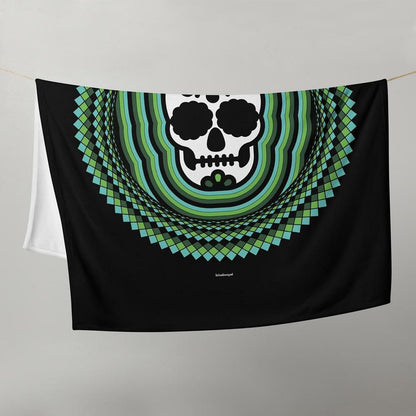 Decke • Tribal Totenkopf – grün, schwarz - Wonderwazek