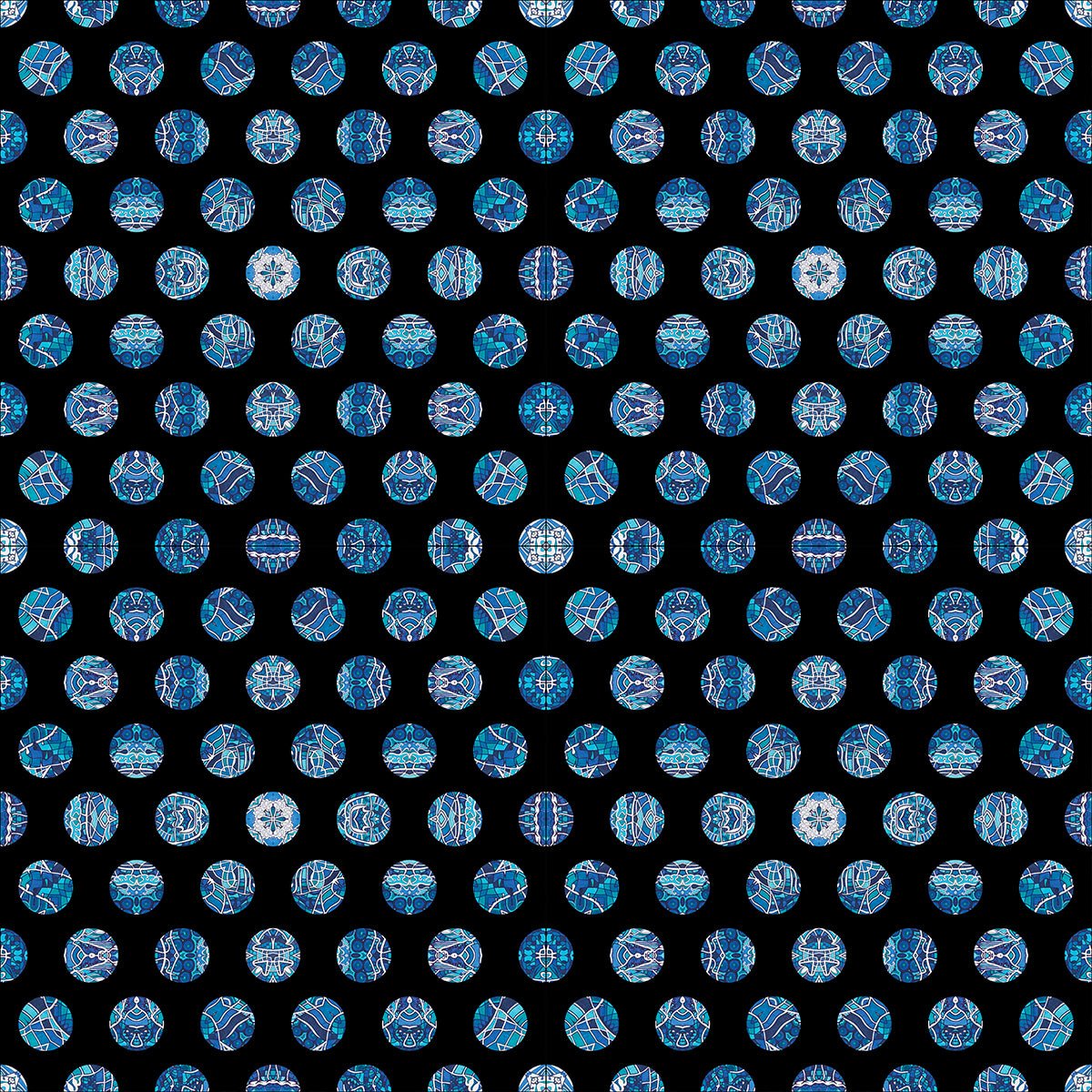 Decke • Wassergeister – Punkte, blau, schwarz, weiß - Wonderwazek