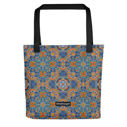 Einkaufstasche • Blankas Blumen – Kaleidoskop, blau, orange - Wonderwazek