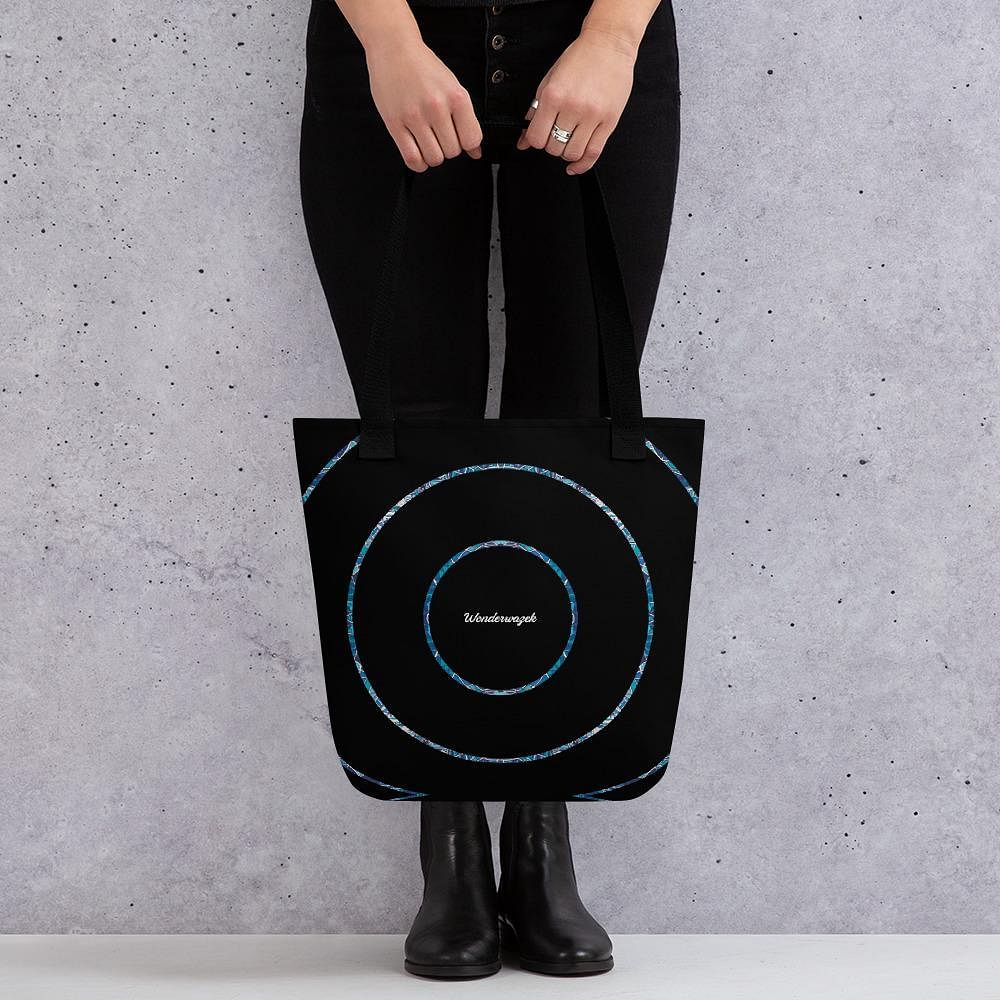 Einkaufstasche • dezente Kreise – blau, schwarz - Wonderwazek