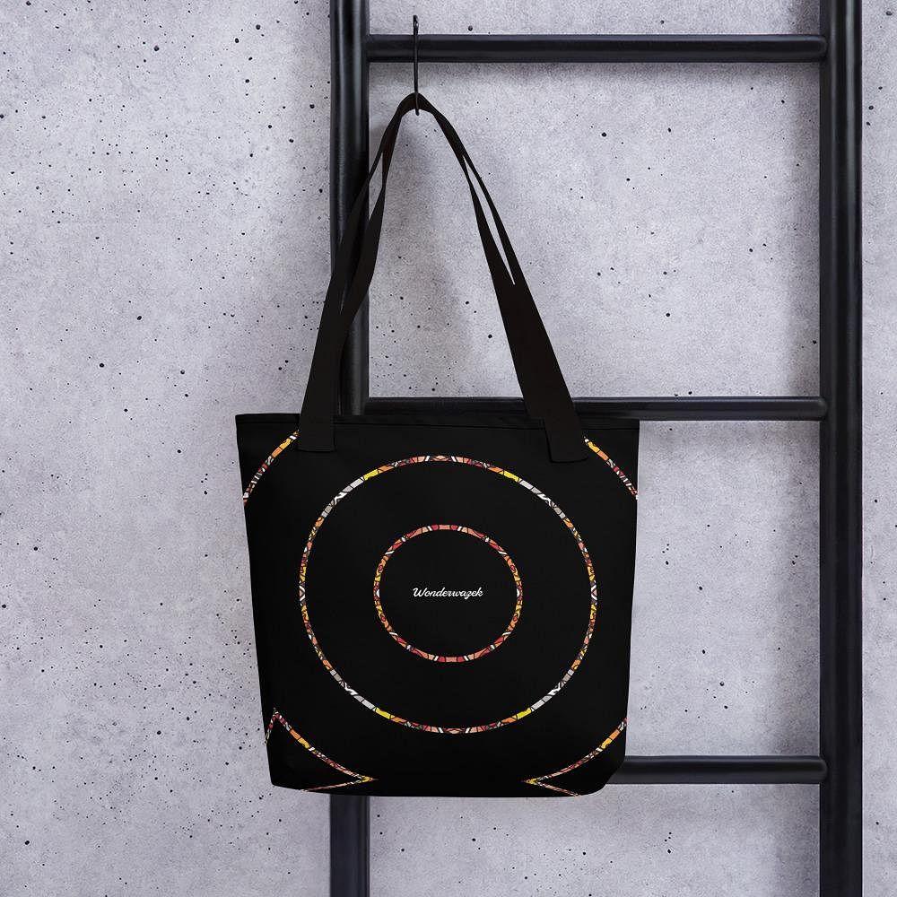 Einkaufstasche • dezente Kreise – orange, schwarz - Wonderwazek