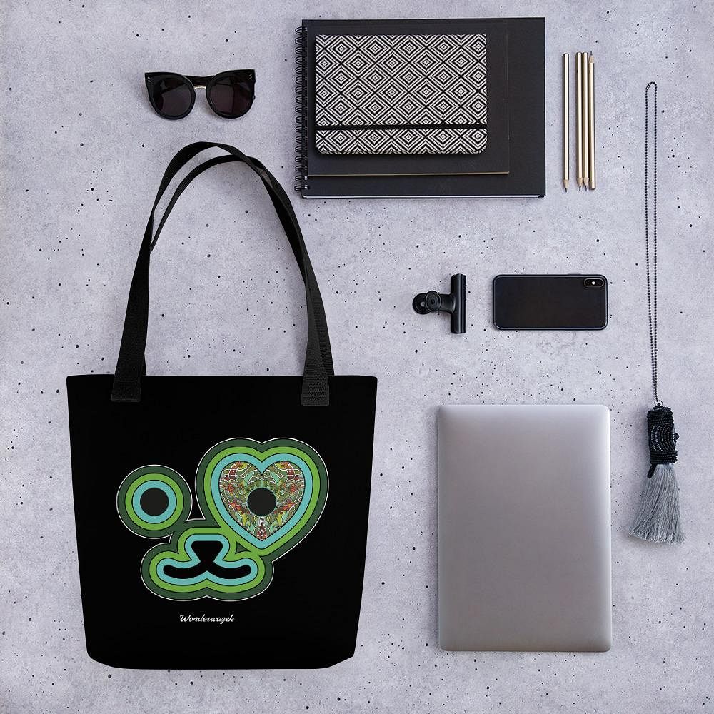 Einkaufstasche • Edition Tierschutz – grün, schwarz - Wonderwazek