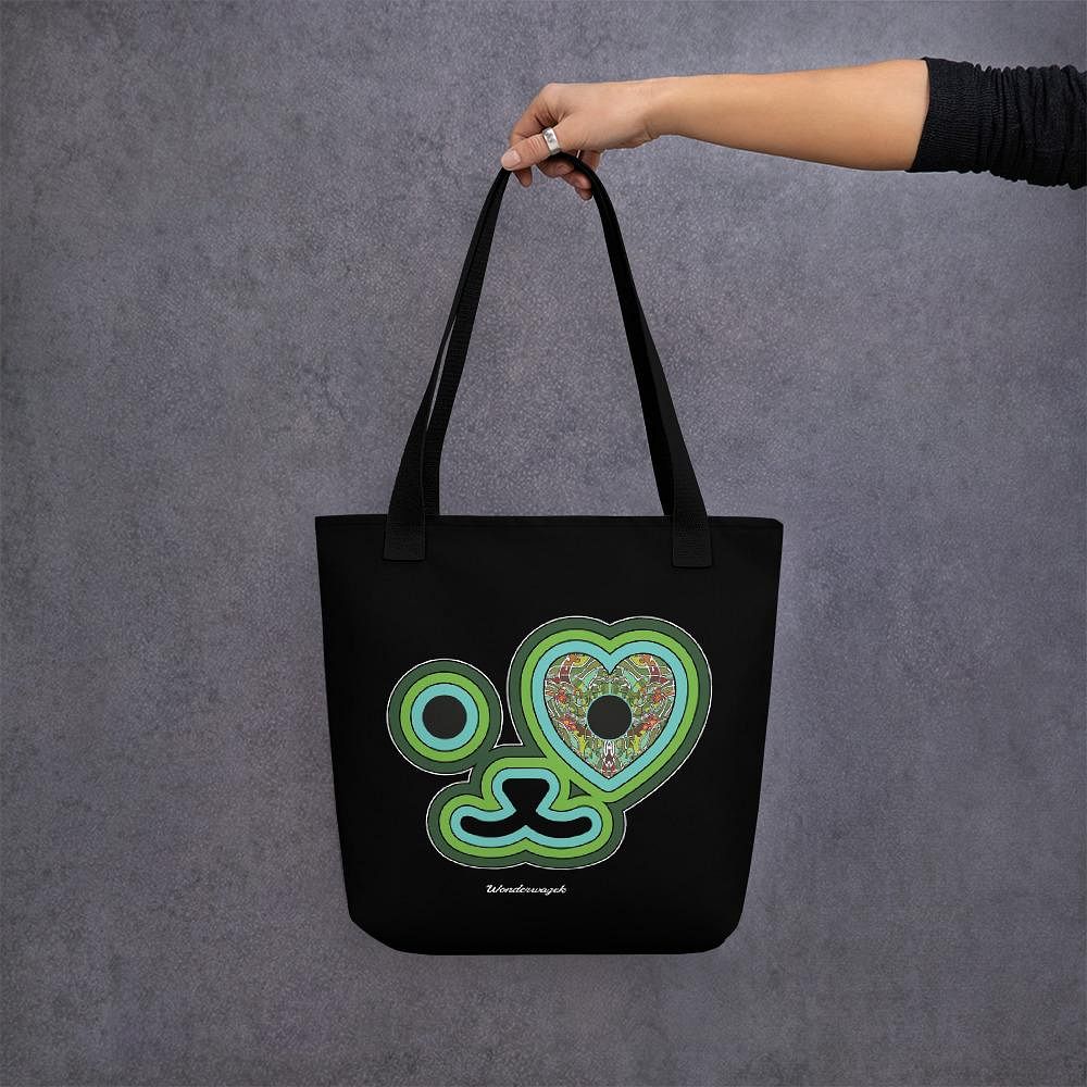 Einkaufstasche • Edition Tierschutz – grün, schwarz - Wonderwazek