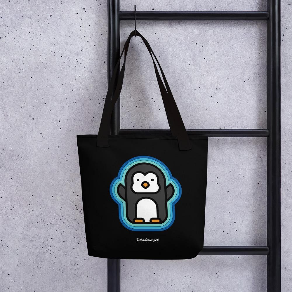 Einkaufstasche • Pinguin – blau, schwarz - Wonderwazek