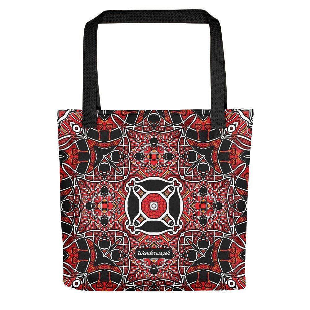 Einkaufstasche • Zirkus – Kaleidoskop 1, rot, schwarz, weiß - Wonderwazek