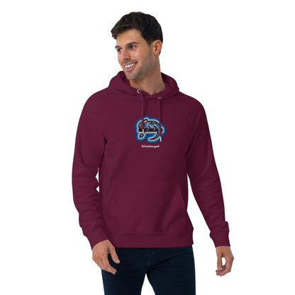 Hoodie Bordeaux • kunterbuntes Chamäleon – Stick GROSS, Blau - Wonderwazek